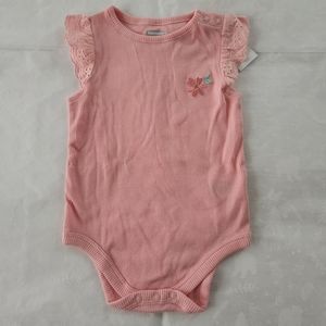 💕NWT Garanimals rib flower onesie 12 months pink
